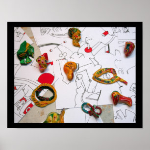 Micromanethiques Installation sur dessins Poster