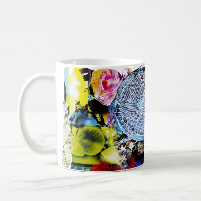 Microscopique art marin : Tasse bleue Thalassiosir (Gauche)