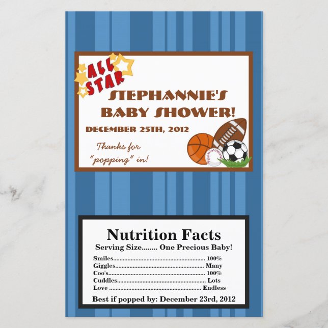 Microwave Popcorn Wrapper All-Star Blue (Devant)