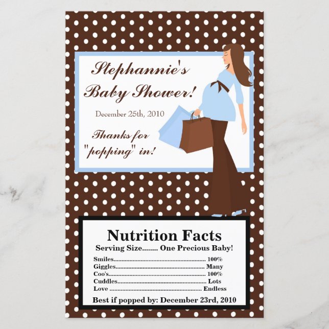 Microwave Popcorn Wrapper Blue Mod Maman Pois (Devant)