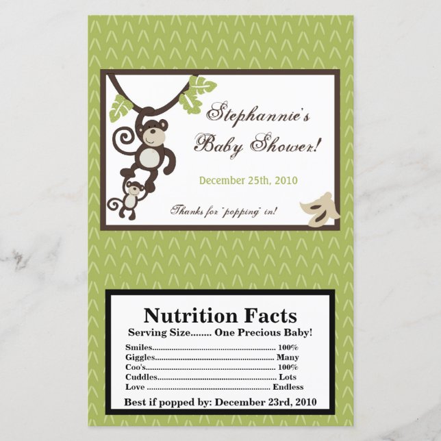 Microwave Popcorn Wrapper Monkey Time Zoo Animal (Devant)