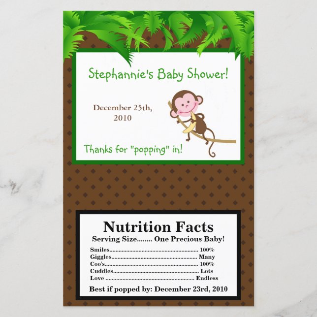 Microwave Popcorn Wrapper MonkeySwing Jungle Safar (Devant)