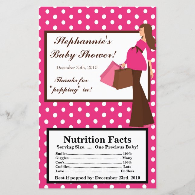 Microwave Popcorn Wrapper Pink Mod Maman Pois (Devant)