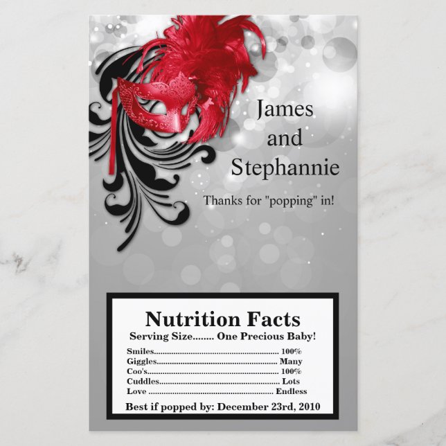 Microwave Popcorn Wrapper Red sur Silver Masquerad (Devant)