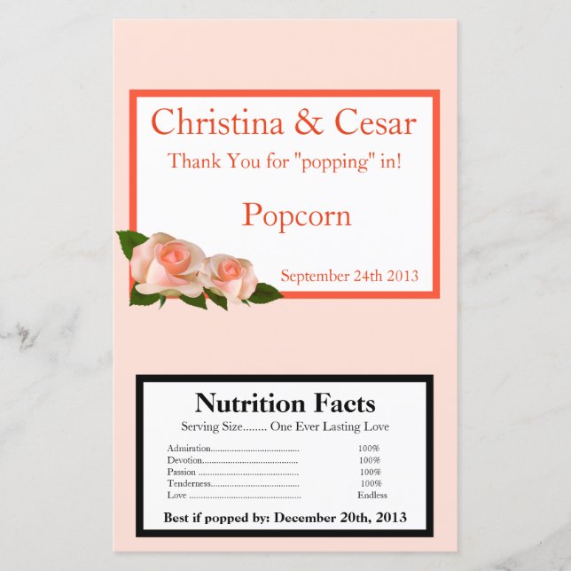 Microwave Popcorn Wrapper Rose rose/rose avec Lea (Devant)