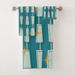 Mid Century Blocs atomiques modernes Turquoise, Aq