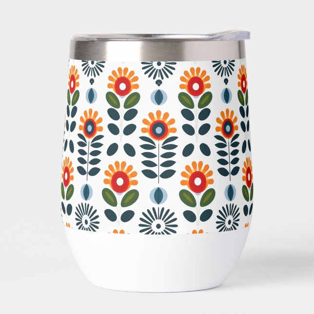 Mid Century Floral Scandi Folk Motif (Gauche)