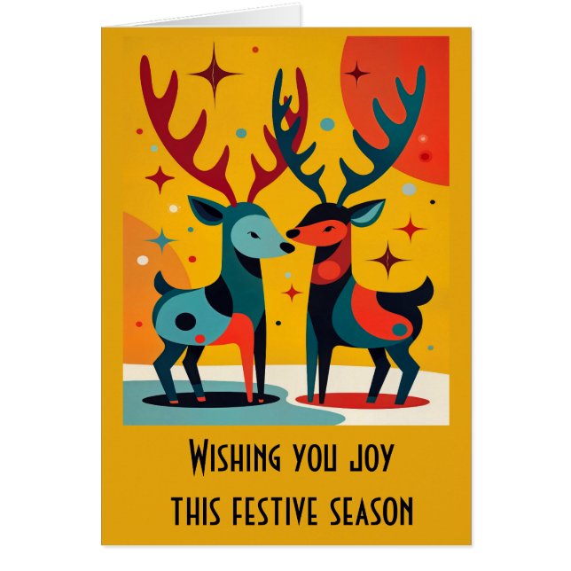 Mid-Century Modern Kitschy Christmas Reindeer  (Devant)