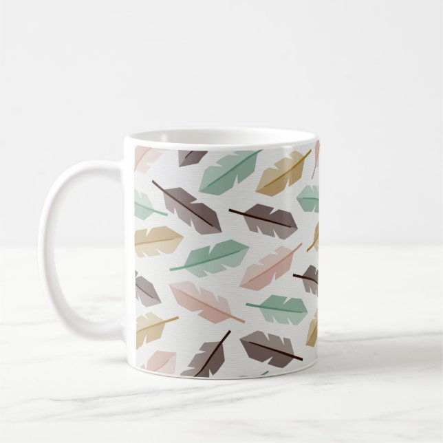Mid-Century Modern Retro Feathers Mug (Gauche)