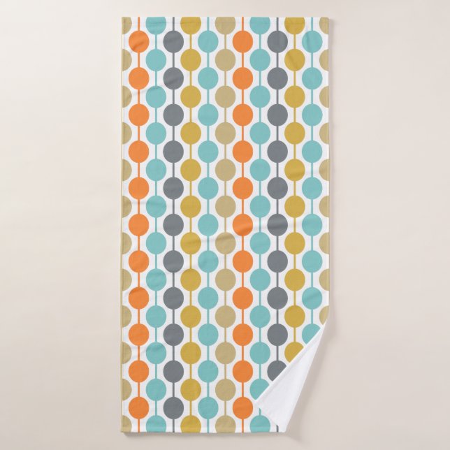 Mid-Century Modern Retro Geometric Circles Pattern (Serviette de bain)