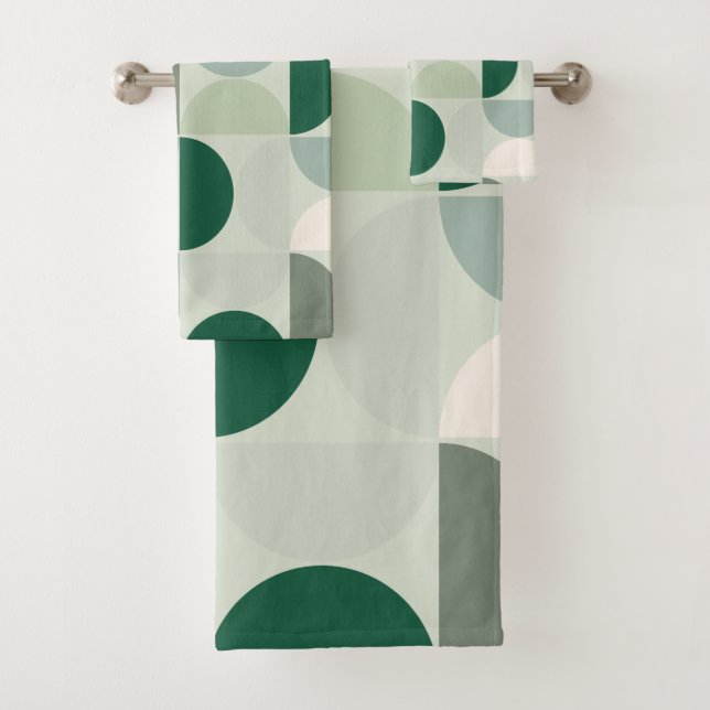 Mid Century Moderne Abstrait Motif Sage Green (En situation)