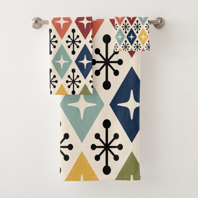 Mid Century Moderne Rétro Motif Starburst (En situation)