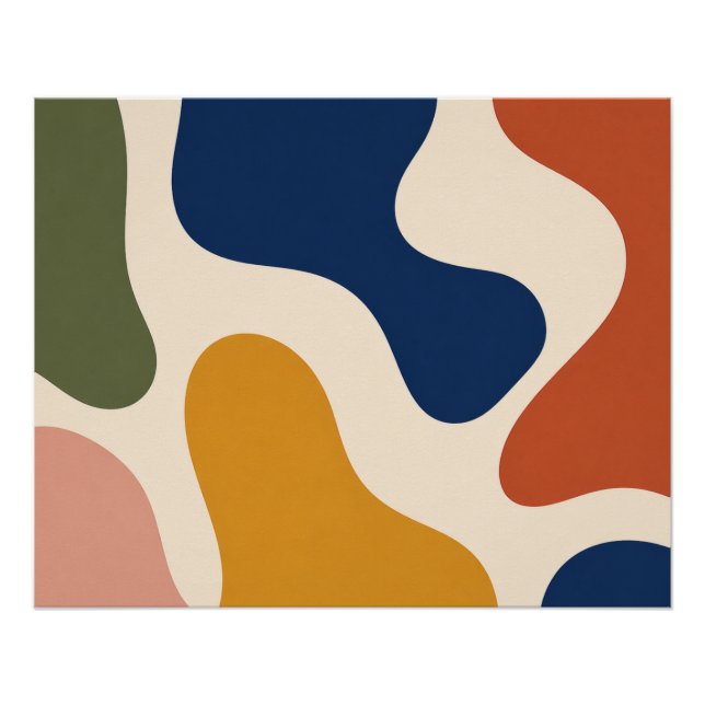 Mid-Century Organic Shapes Poster (Devant)
