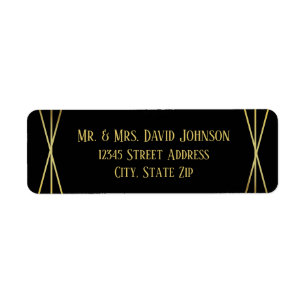 Mid Mod Black Design - Étiquette d'adresse de reto