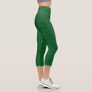Mid Mod Garland Green High Waising Capri Leggings