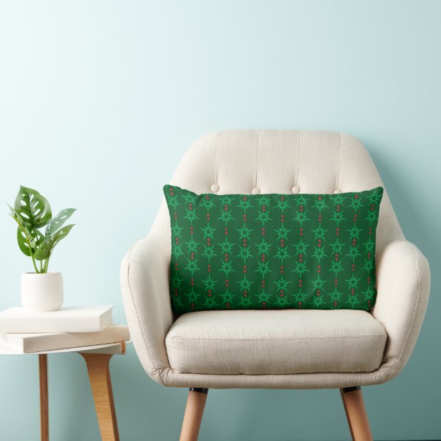 Mid Mod Garland Green Lumbar Coussin (Chaise)