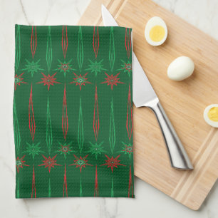 Mid Mod Icicles Green Kitchen Serviette
