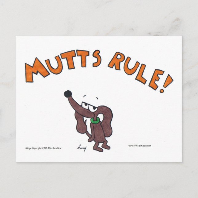 Midge MUTTS, RÈGLE Carte postale (Devant)