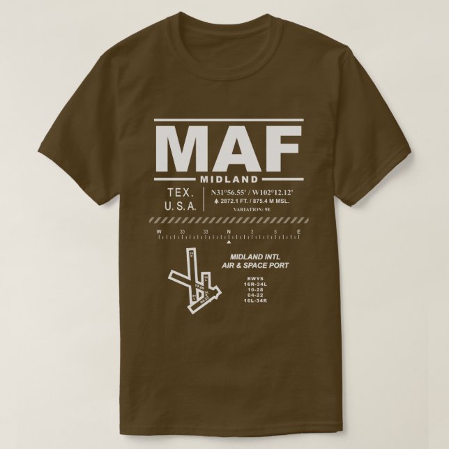 Midland International Air & Space Port MAF T-shirt (Design devant)