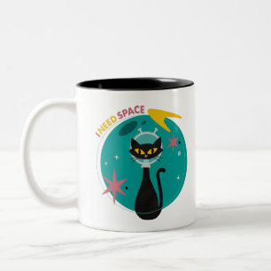MidMod Chat dans l'espace Mug 'I Need Space'