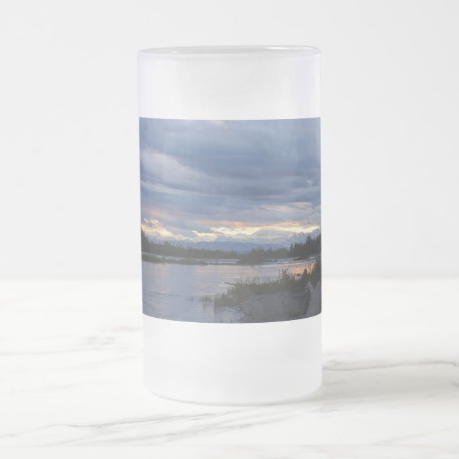 Midnight Alaska Sunset Froid Verre Beer Mug (Centre)