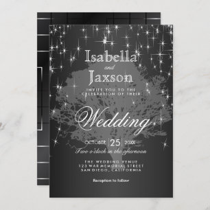 Midnight Black Under the Stars Faire-part de maria