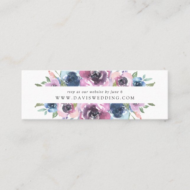 Midnight Blooms | Cartes de réponse RSVP pour site (Devant)