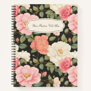 Midnight Blossom Journal Roses Vintages en Blush