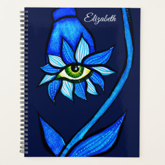 Midnight Gothic Eye Flower - Dark Blue Botanical