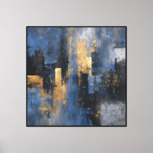 Midnight Grid – Abstrait de la ville sur toile