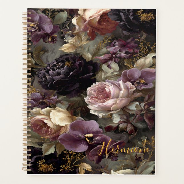 Midnight Mystique : Floral doré et pourpre lunatiq (Devant)