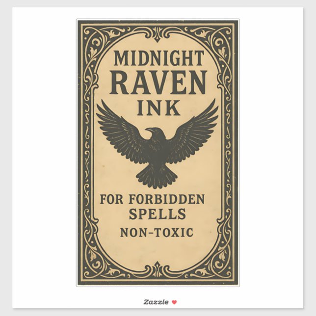 Midnight Raven Ink - Étiquette de Pharmacie Hallow (Feuille)