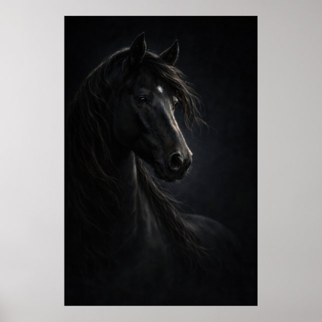 Midnight Sky | Horse Art | Poster (Devant)