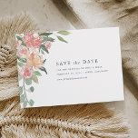 Midsummer Floral Enregistrer la carte de date<br><div class="desc">Notre Midsummer Floral enregistrer la carte de date comporte vos principaux détails mariages (noms, date du mariage, emplacement et site web) accentués par les fleurs pastel aquarelle et le feuillage dans des tons doux de rose roux, pêche, ivoire et vert sauge. Un design moderne et élégant sauve le design datant...</div>
