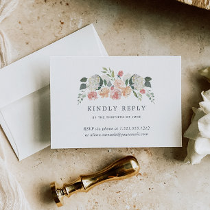 Midsummer Floral Téléphone ou Email Carte RSVP