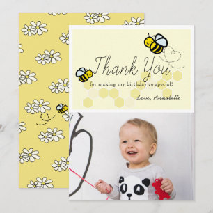 Miel Abeille Anniversaire Jaune Floral Carte de re