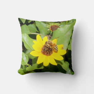 Miel abeille Coussin de tournesol