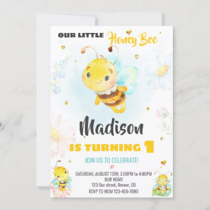 Miel abeille invitation d'anniversaire Bee invitat