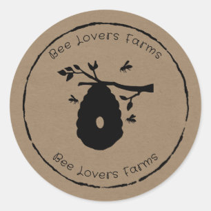 Miel abeilles Étiquette Cadre noir biologique