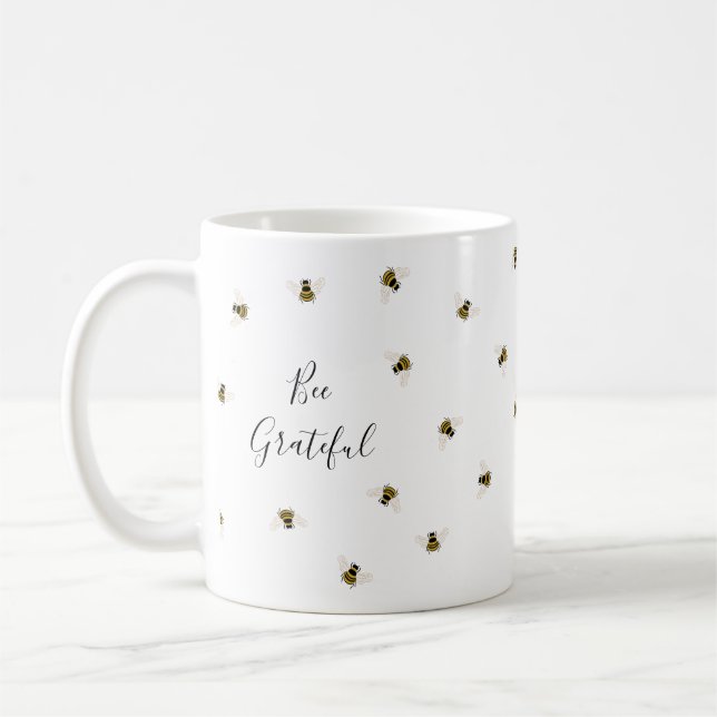 Miel abeilles Monogramme Café Mug (Gauche)