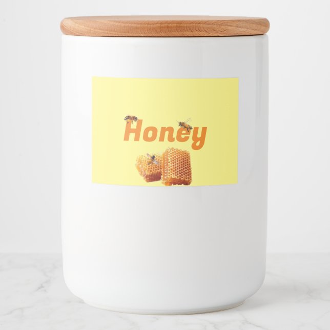 Miel abeilles sur Honeycomb Étiquette (Devant)