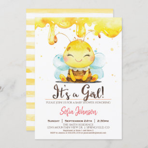 Miel Bee Baby shower Girl Invitation