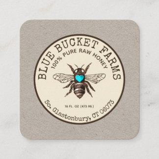 Miel Bee Beekeeper Kraft Carré Carte de visite