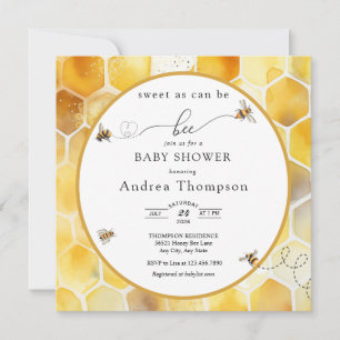 Miel Bee   Invitation Baby shower d'abeilles