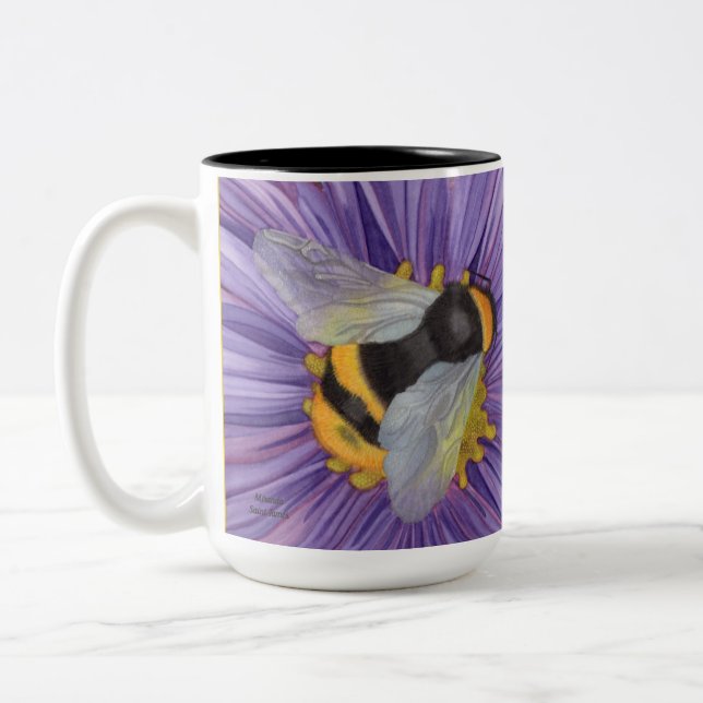 Miel Bee Joli café Mug Tea Cup Jaune à l'intérieur (Gauche)