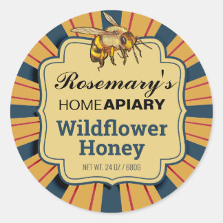 Miel Bee Sunburst moderne Miel Étiquettes