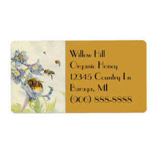 Miel bio abeilles Matin Gloire Fleurs Étiquettes