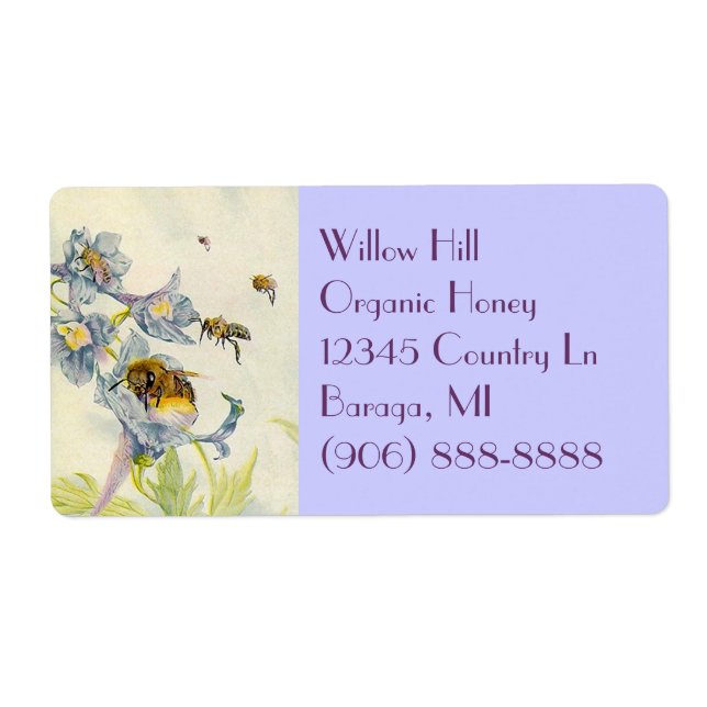 Miel bio abeilles Matin Gloire Fleurs Étiquettes (Devant)