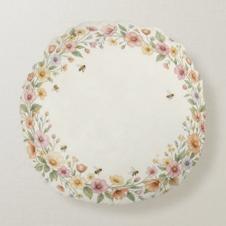 Miel de Fleur Sauvage Coussin Rond – Cozy Cottagec