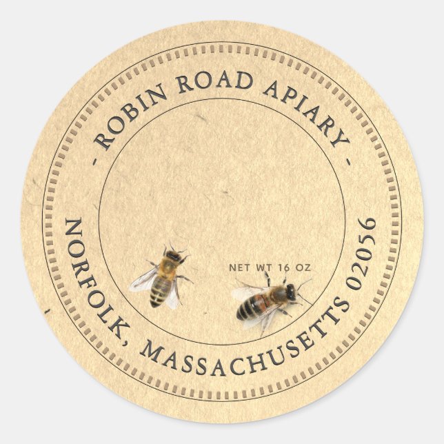 Miel et peigne Étiquette de miel (Devant)